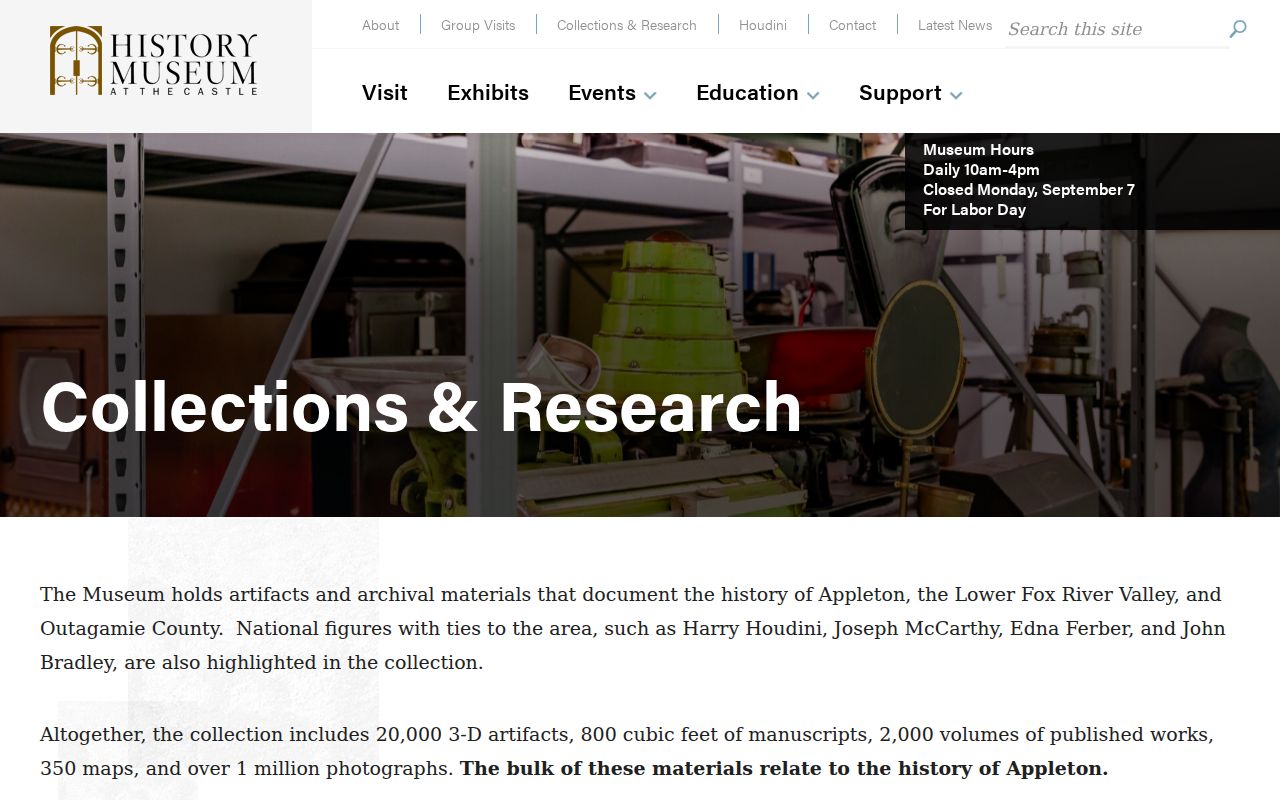 Appleton city directory research at History Museum at the Castle
