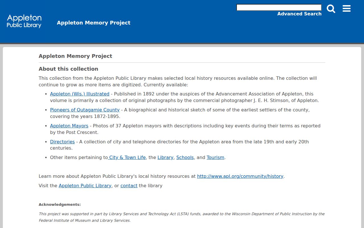 Appleton residents directory Appleton Memory Project