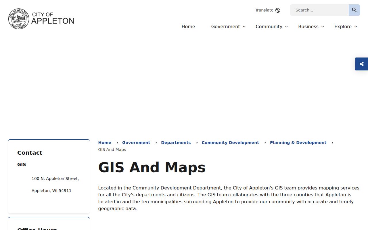 Appleton residents directory city GIS gallery